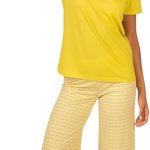 Brilliamo Linclalor Pigiama Donna Estivo in 100% Cotone Serie BR475295 Colore Giallo Toglia