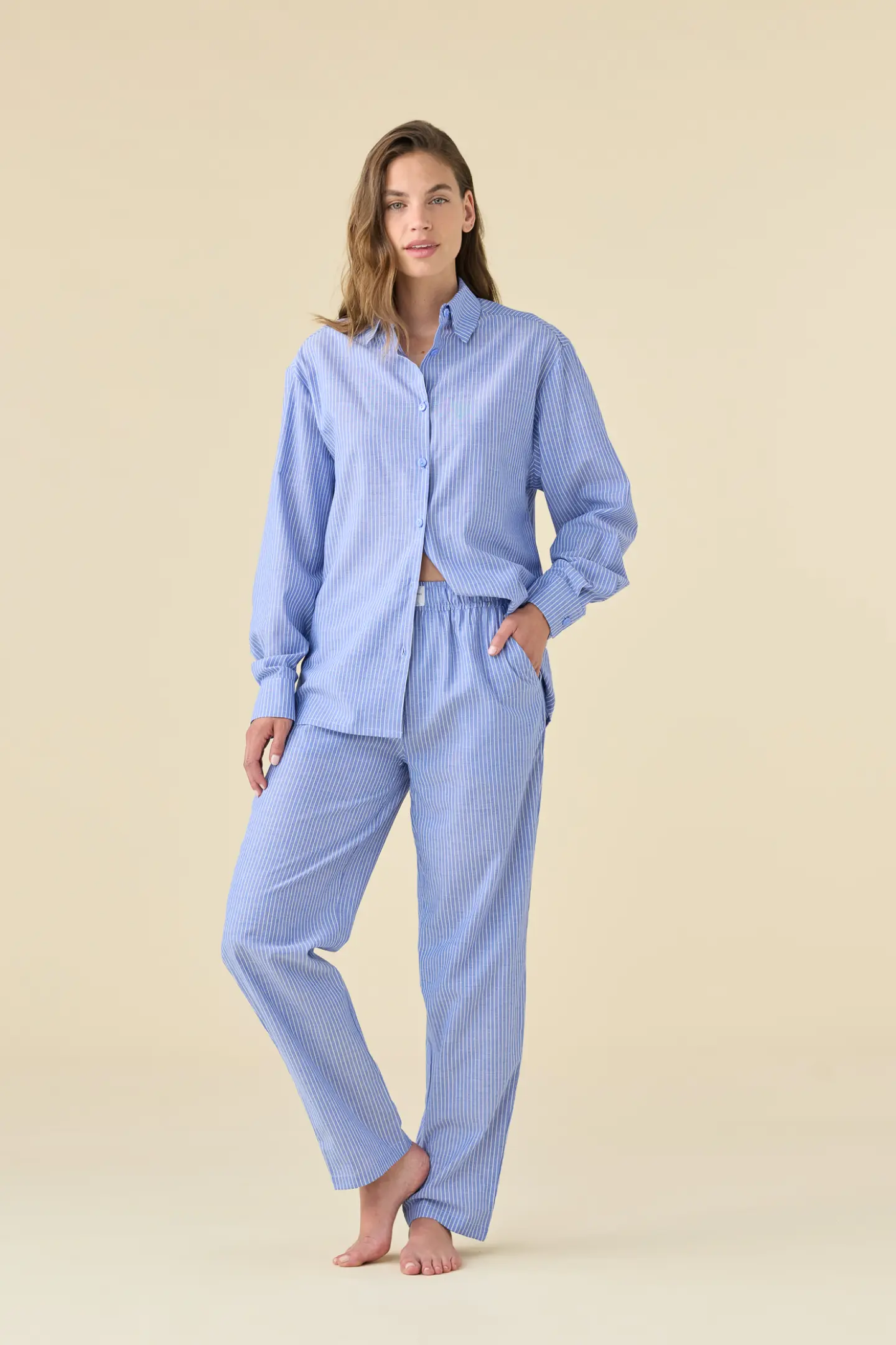 pigiama-donna-estivo-cotone-289yja.webp Pigiama donna estivo in cotone articolo breeze. Azzurro | noidinotte.com - immagine 1