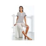 Pigiama donna estivo manica corta pantalone pinocchietto cotone Nazareno Gabrielli 308