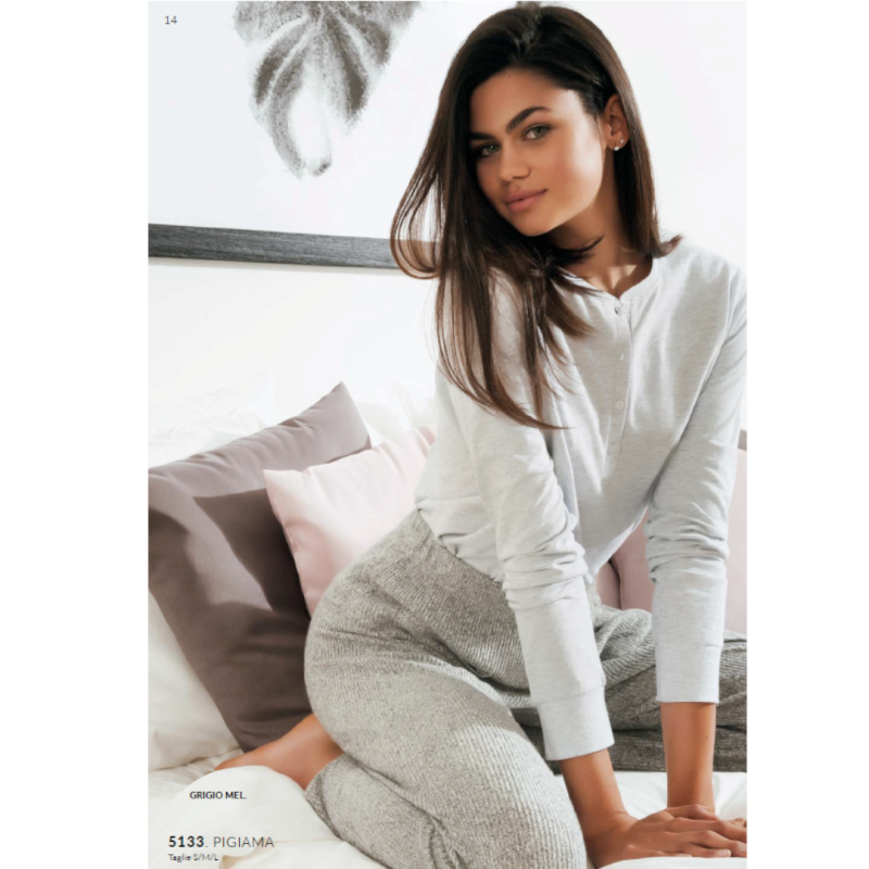 pigiama-donna-invernale-caldo-cotone-486ghc.png Pigiama donna Jadea home 5133 invernale caldo cotone (GRIGIO MELANGE) - immagine 1
