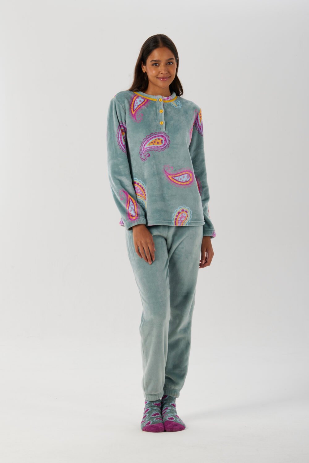 pigiama-donna-invernale-pile-636krp-1.jpg Brilliamo Pigiama Donna Invernale In Pile Art. BQ888694 Toglia - immagine 1
