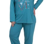 Moonline Pigiama da donna in taglie forti (taglie forti XL 5XL), nero, 5XL : Amazon.it: Moda
