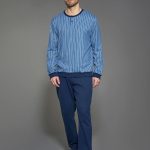 Pigiama Uomo Aperto 100% Cotone Felpato RAGNO U842NU 46 / Blu