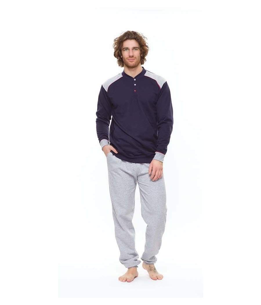 pigiama-felpato-uomo-697alj-1.jpg PIGIAMA UOMO S60151 SEARFINO FELPA 100% COTONE GARY - immagine 1