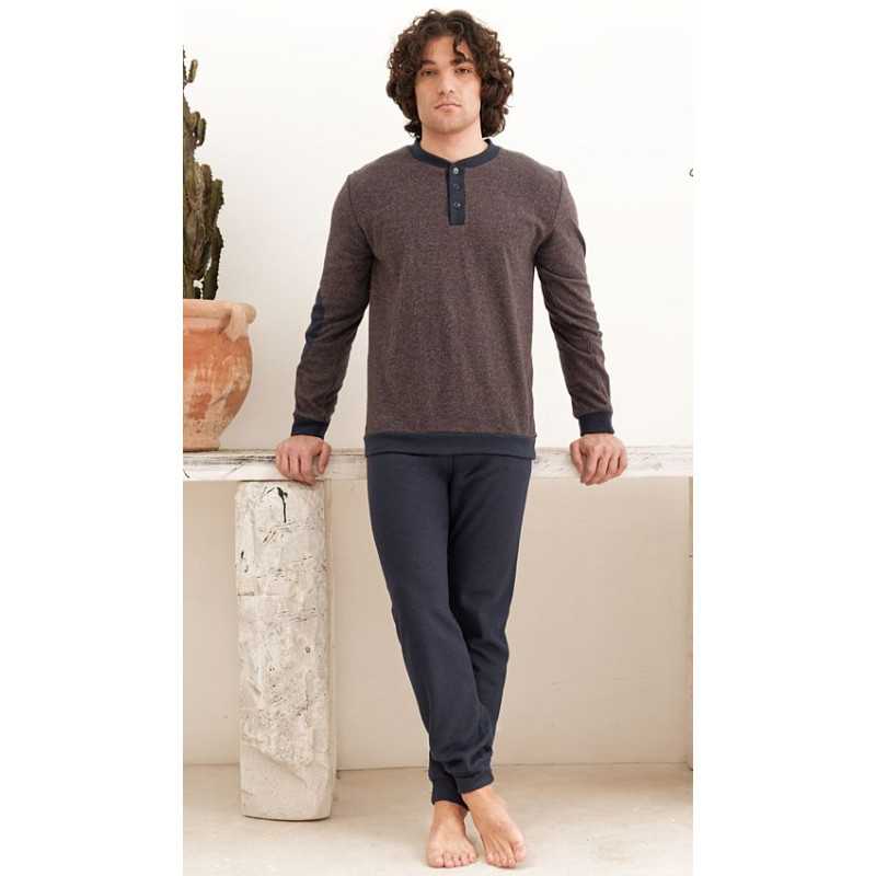 pigiama-felpato-uomo-950vqd-1.jpg Pigiama uomo felpato "piuma" leggero e caldo Kissimo 15004 - immagine 1