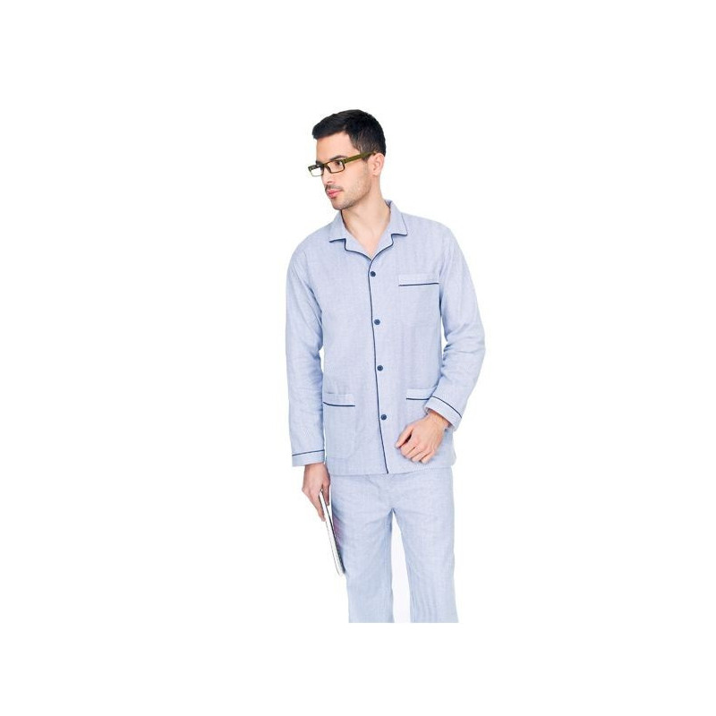 pigiama-flanella-uomo-417qvd-1.jpg Pigiama in flanella di puro cotone caldo per uomo classico Diplomat WO607 - immagine 1