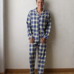 Pigiama Uomo Alberto flanella scozzese panna e senape e azzurro | I Versiliani