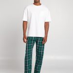 Pantaloni pigiama in flanella VERDE