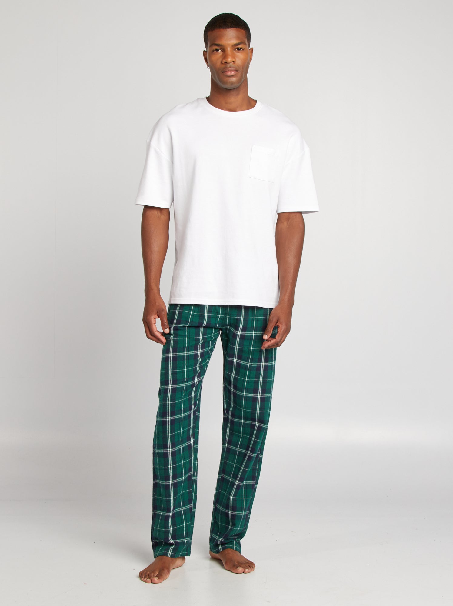 pigiama-flanella-uomo-628nxl-1.jpg Pantaloni pigiama in flanella VERDE - immagine 1