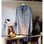 Pigiama uomo in flanella scozzese con piping | Grigio Julipet