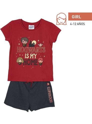 pigiama-harry-potter-bambina-207itz-1.jpg Pigiama corto Hogwarts per bambina Harry Potter | Funidelia - immagine 1