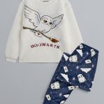 Harry Potter Set Pigiama per Bambini | Top in Pile Sherpa a Maniche Lunghe Hedwig di Hogwarts e Pantaloni Loungewear con Stampa Integrale | Pacchetto Completo di Indumenti da Notte Coordinati :