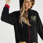 Harry Potter Pigiama Intero Donna, Pigiamone in Pile Unisex S XL, Merchandise Ufficiale, Regalo Originale (Nero, M) : Amazon.it: Moda