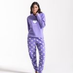 Pigiama Donna Pile Lovely | Morbido e Caldo con Stampa Cuori
