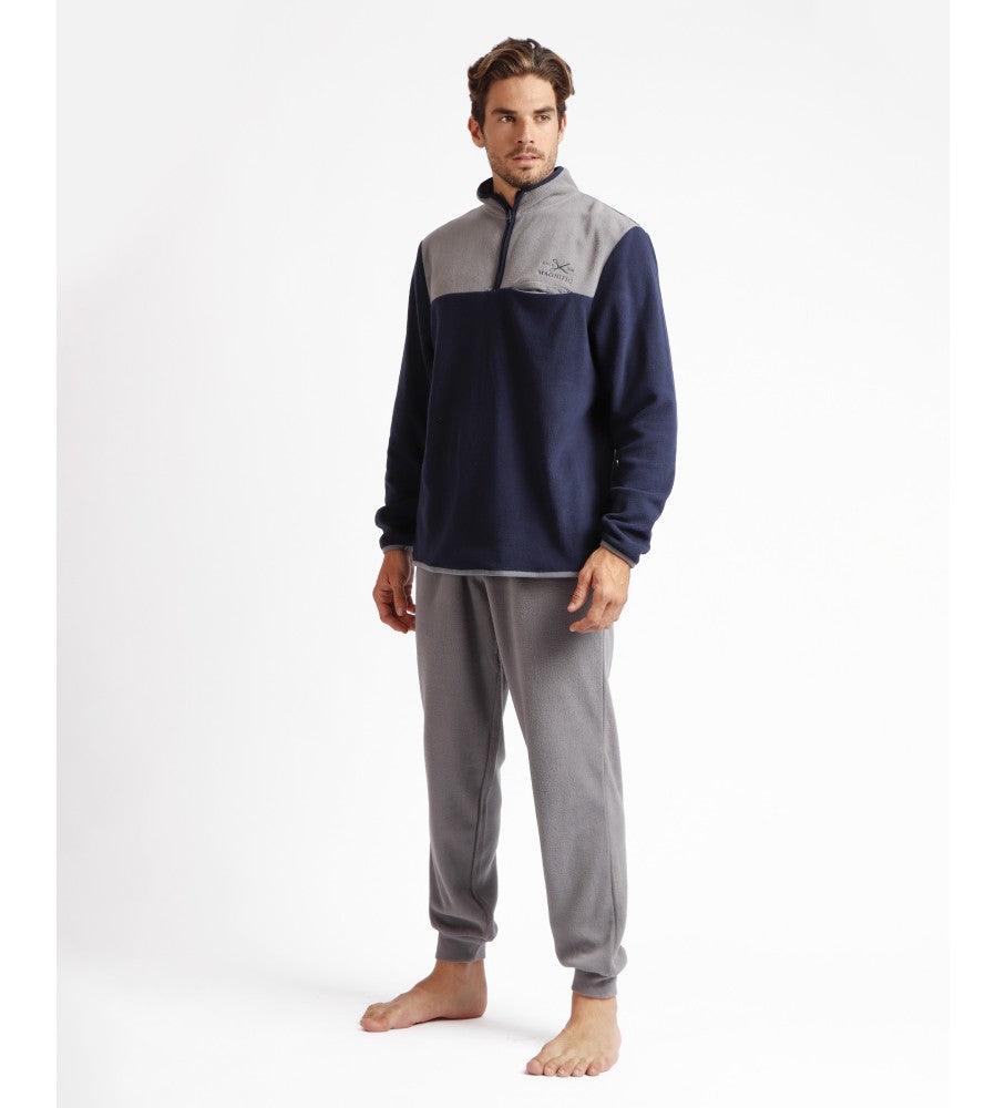 pigiama-in-pile-466tew-1.jpg Admas Pigiama Invernale collo Alto con Zip in Pile da Uomo 60459 S27 - immagine 1