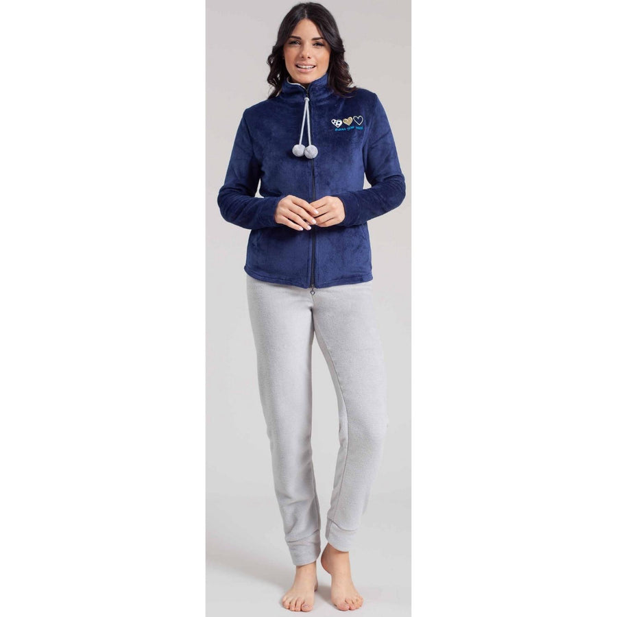 pigiama-in-pile-961ydr-1.jpg Pigiama/tuta donna full zip marca Irge in morbido e caldo Coral (pile) - immagine 1