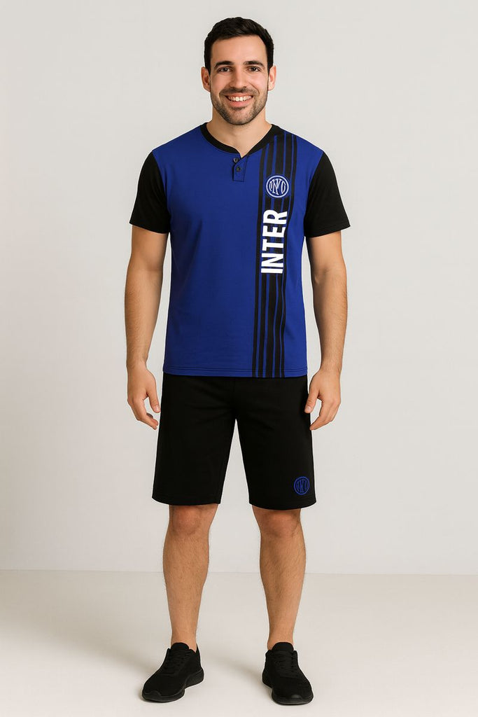 pigiama-inter-647eoi-1.jpg PIGIAMA CORTO UOMO RAGAZZO SERAFINO COTONE SQUADRA INTER ART. PGCI2065 - immagine 1