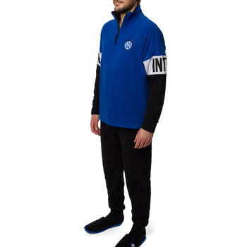pigiama-inter-890waf-1.jpg Pigiama invernale in pile nerazzurro da uomo con logo Inter - immagine 1