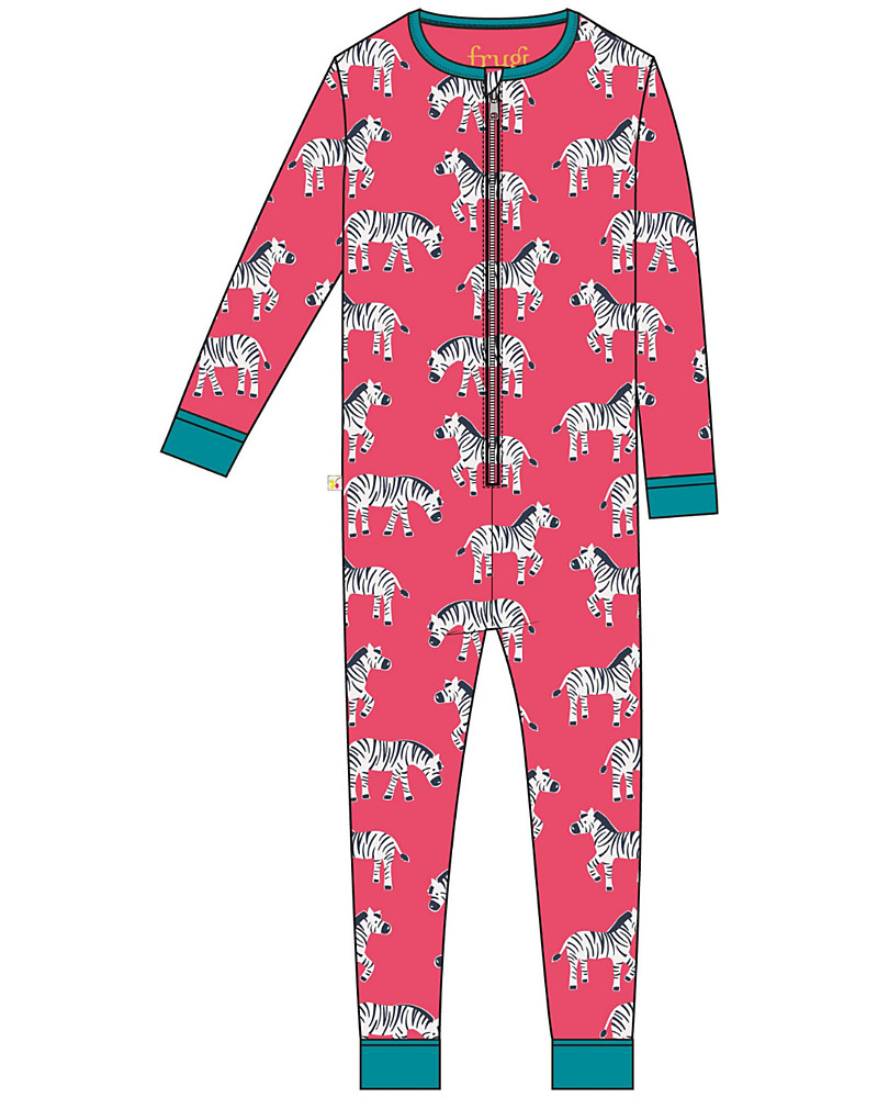 pigiama-intero-983gff-1.jpg Frugi Pigiama Intero Zelah con Zip Frontale Zebre 100% Cotone Organico GOTS unisex (bambini) - immagine 1