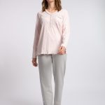 Pigiama Donna 100% Cotone Felpato LOVABLE 9L0DO4 S / Rosa
