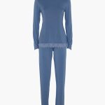 Pigiama Lungo Elegant Modal, blu polvere | Lovable
