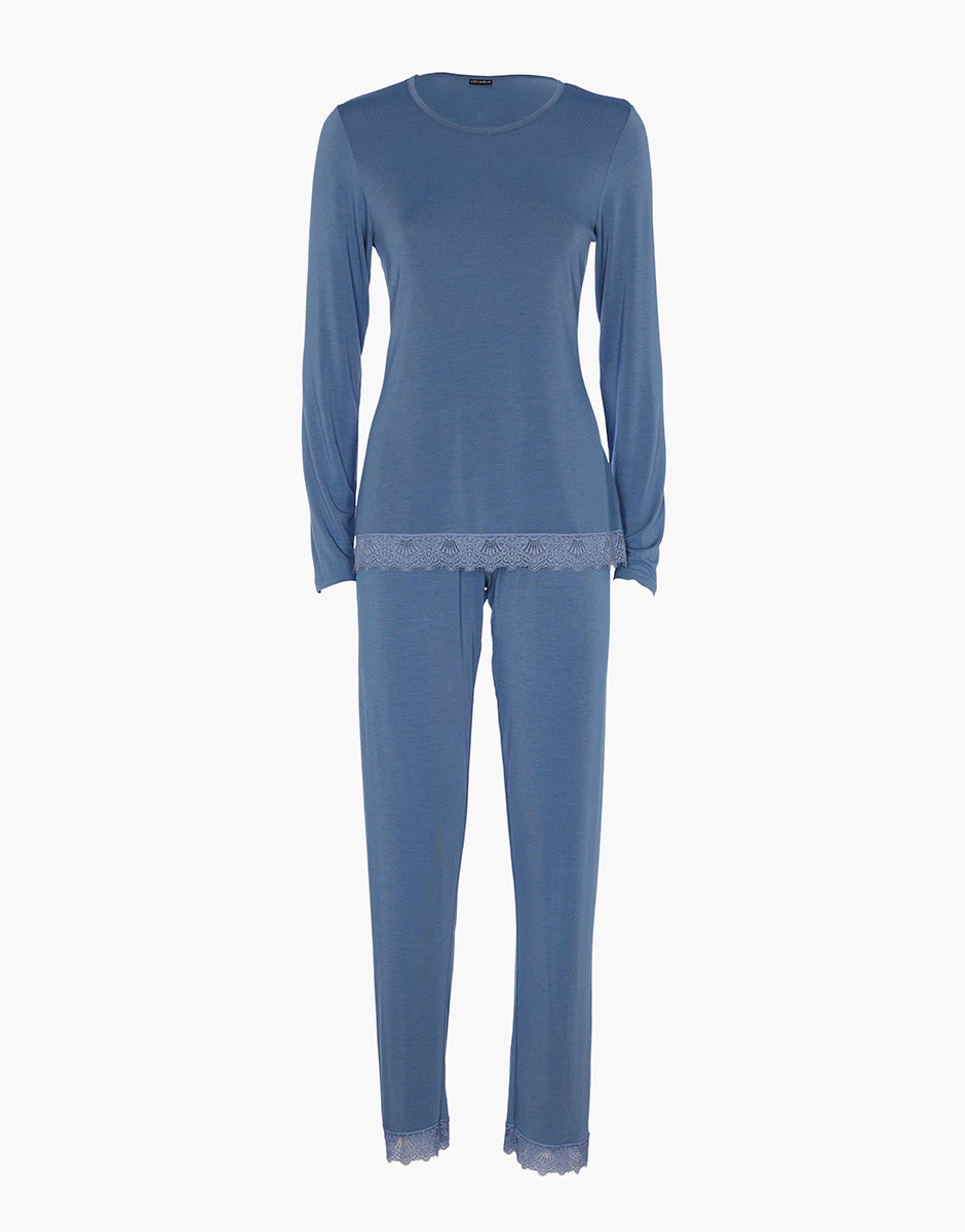 pigiama-lovable-584kri-1.jpg Pigiama Lungo Elegant Modal, blu polvere | Lovable - immagine 1