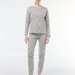 Completo pigiama lungo in cotone 2 pezzi Grigio Donna 14.00€ Kiabi