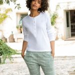 Pigiama donna lungo cotone primaverile Jadea 3102 bianco salvia