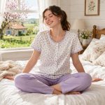 Pigiama donna aperto mezza manica e pantalone lungo puro cotone Zero Pigiamore