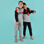 AC Milan Pigiama Ufficiale Per Bambino – Maglia E Pantaloni In Cotone, Grigio Melange, Regalo Azzeccato