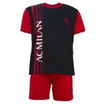 Milan | PIGIAMA SQUADRA MILAN COTONE ESTIVO CORTO ADULTO 2035 GRIGIO rosso nero