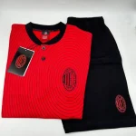 Acquista ora PIGIAMA UOMO COTONE 100% MEZZA MANICA PANTALONCINO COLLEZIONE 2025 HERMET AC MILAN PGCMJ102030 su nonsolointimo1994
