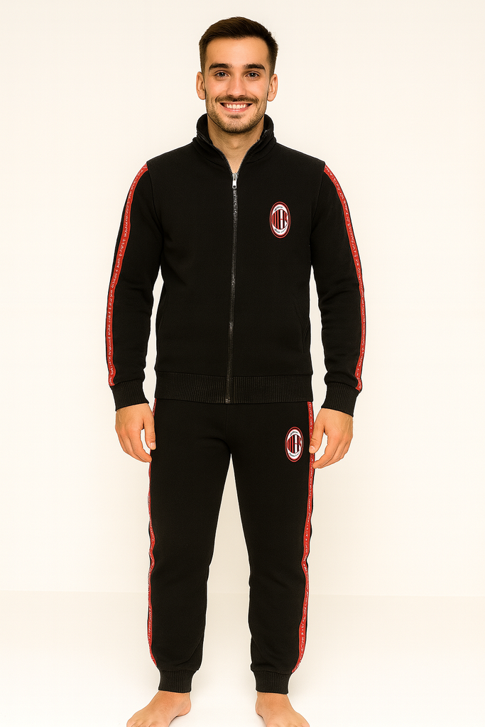 pigiama-milan-985xnb.png PIGIAMA TUTA TEMPO LIBERO UOMO RAGAZZO PILE CALDO MEZZA ZIP SQUADRA MILAN ART.MI14134 - immagine 1