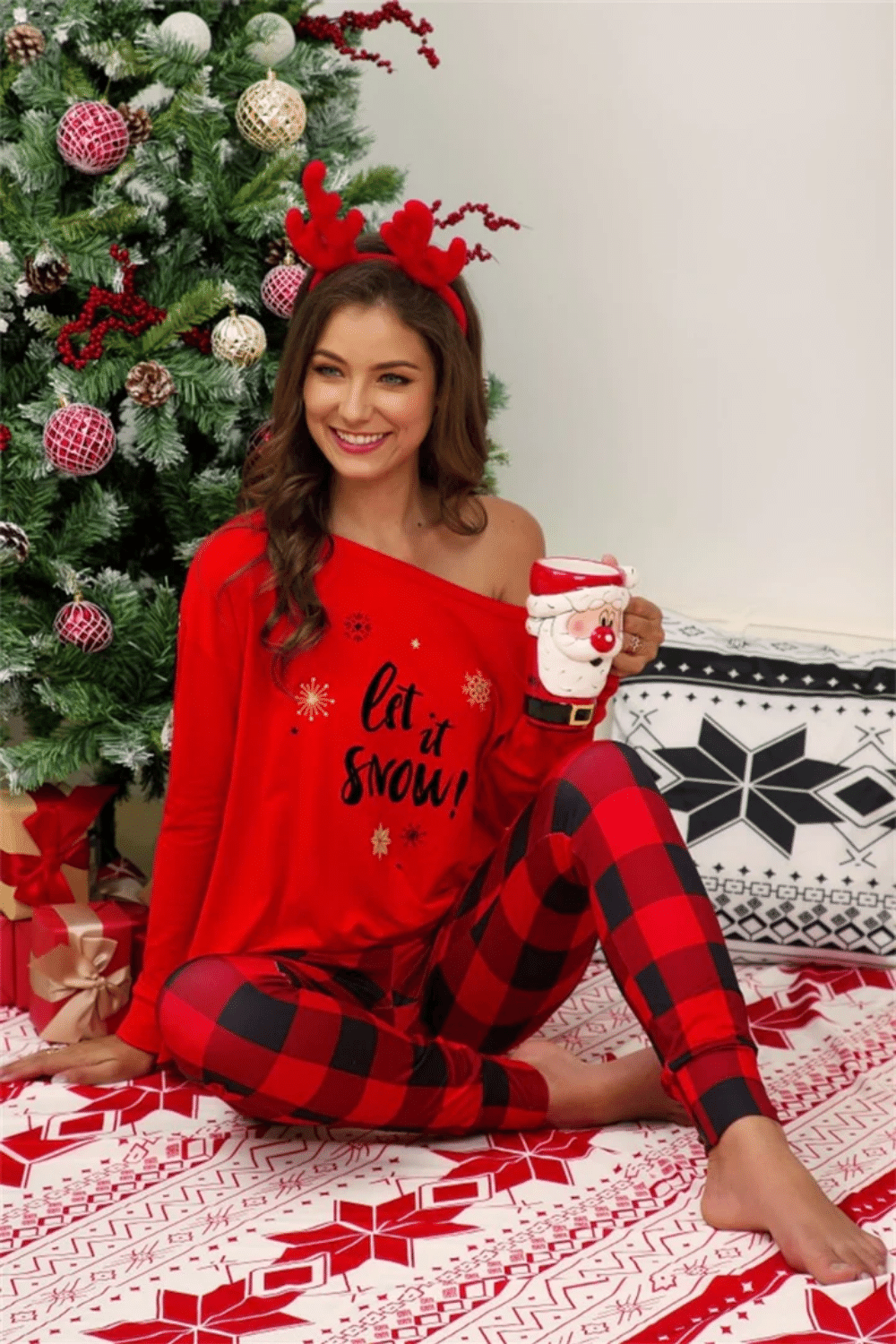 pigiama-natalizio-donna-436buy.png Pigiama Donna Rosso di Natale - immagine 1