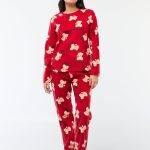 Pigiama coordinato 'Natale' in micropile Rosso Donna 0.00€ Kiabi