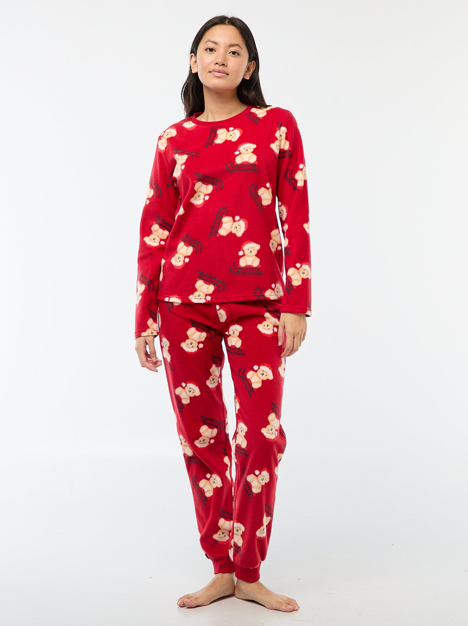 pigiama-natalizio-donna-534wlq-1.jpg Pigiama coordinato 'Natale' in micropile Rosso Donna 0.00€ Kiabi - immagine 1
