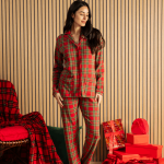 Pigiama Natalizio Kissimo Biancaluna Family coordinato Uomo Donna Bimbo Bimba art Tartan
