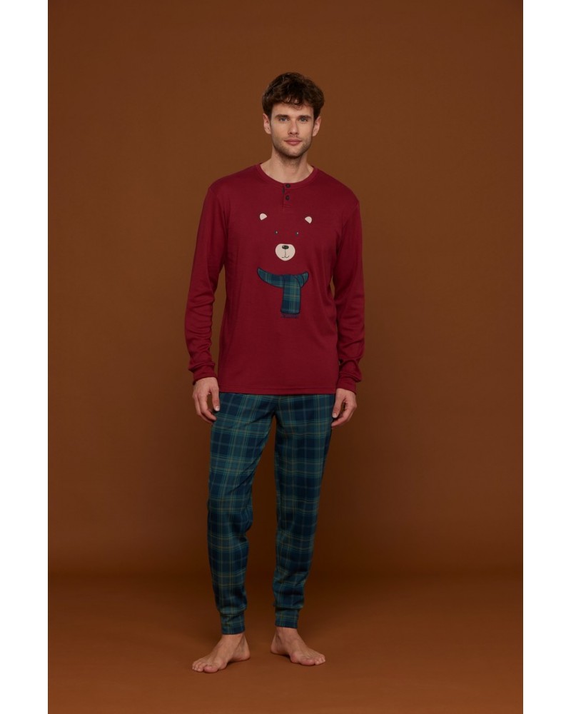 pigiama-natalizio-uomo-430esg-1.jpg Pigiama uomo caldo cotone Natale NoidìNotte - immagine 1