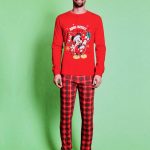 Pigiama uomo natalizio marca Sabor/ Disney modello Mickey Mouse (Topolino) in caldo cotone Intimo Altieri Shop