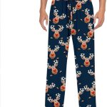 Pigiama natalizio da uomo con coulisse, pantaloni da notte con stampa renna, lunghi e natalizi, per la casa, O blu navy, S : Amazon.it: Moda