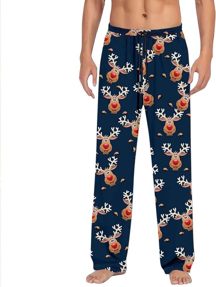 pigiama-natalizio-uomo-975low-1.jpg Pigiama natalizio da uomo con coulisse, pantaloni da notte con stampa renna, lunghi e natalizi, per la casa, O blu navy, S : Amazon.it: Moda - immagine 1