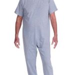 Pigiama sanitario con manica corta e zip posteriore XS, GRIGIO/AZZ