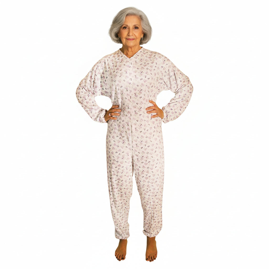 pigiama-sanitario-donna-436gmg-1.jpg Pigiama sanitario DONNA, modello intero, in CALDO COTONE a MANICA LUNGA con zip posteriore, adatto per anziani e lungodegenti XS - immagine 1