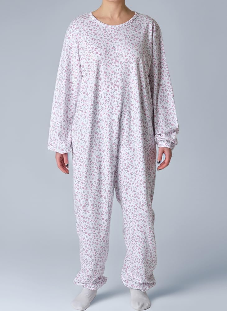 pigiama-sanitario-donna-807yss-1.jpg MEDI.TECH ITALY Pigiama Sanitario Donna Invernale per Anziani | Tutone Intero Con Cerniera Posteriore Maniche Lunghe Motivo: Fiore Tre Colori : Amazon.it: Moda - immagine 1