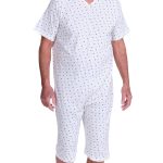 Pigiama Sanitario Corto Unisex Estivo in Cotone con Zip Posteriore, manica corta e pantalone corto | per Anziani, Alzheimer | Ferrucci Comfort 9012/5