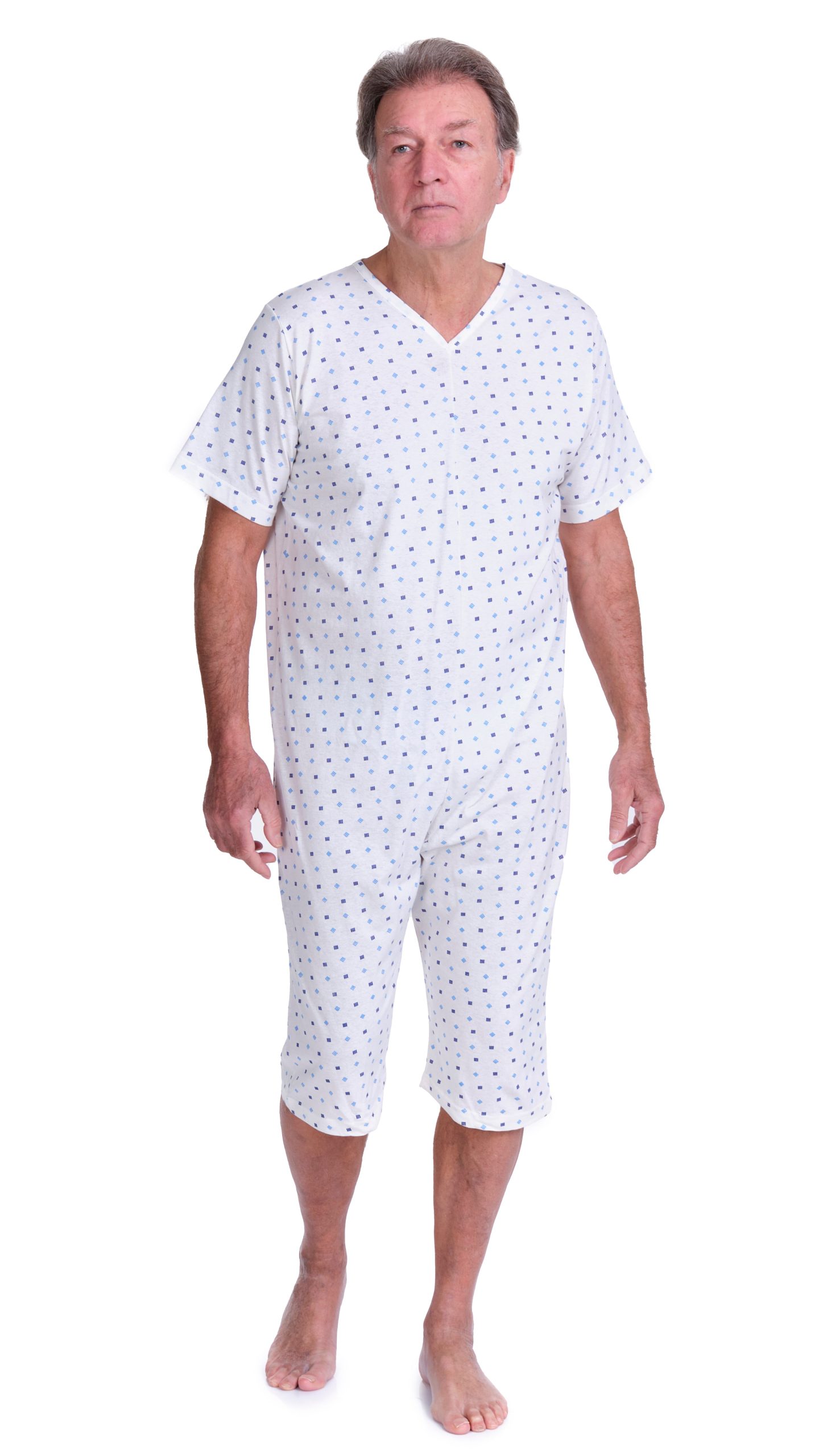 pigiama-sanitario-per-anziani-407mjz-1.jpg Pigiama Sanitario Corto Unisex Estivo in Cotone con Zip Posteriore, manica corta e pantalone corto | per Anziani, Alzheimer | Ferrucci Comfort 9012/5 - immagine 1