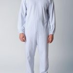 MEDI.TECH ITALY Pigiama Sanitario Uomo Invernale per Anziani | Tutone Con Cerniera Posteriore Maniche Lunghe Motivo: Microfantasia Celeste : Amazon.it: Moda