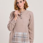 Pigiama Felpato Scozzese da Donna V50111 Tabacco / S