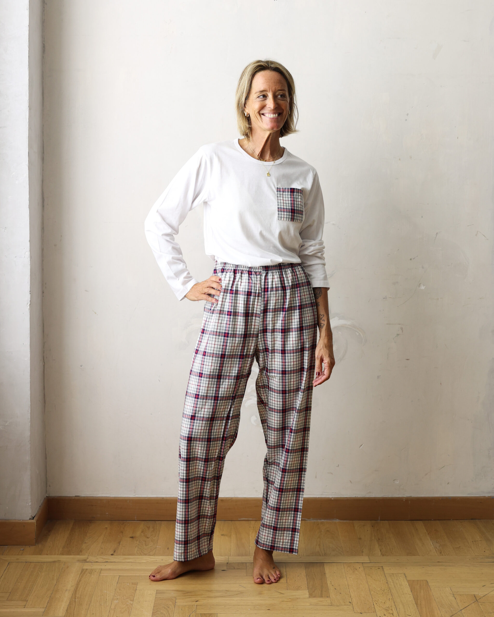 pigiama-scozzese-donna-209uea-1.jpg Pigiama Donna Orizzonte cotone scozzese grey | I Versiliani - immagine 1