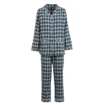 Pigiama donna lungo in flanella scozzese verde Albert | Pellegrini Pigiami